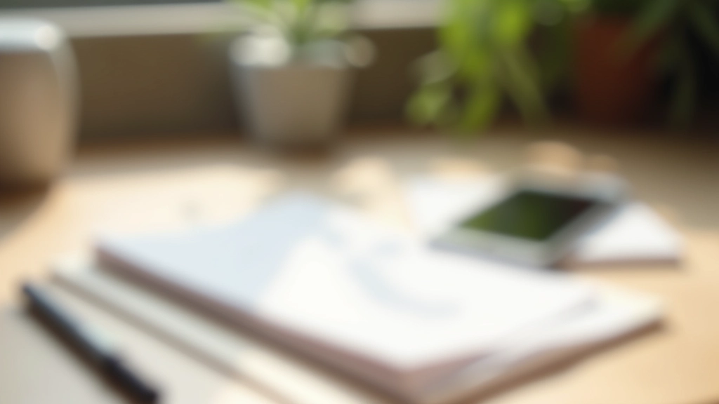 Minimalister Schreibtisch mit ausgeschaltetem Smartphone und handschriftlichen Notizen