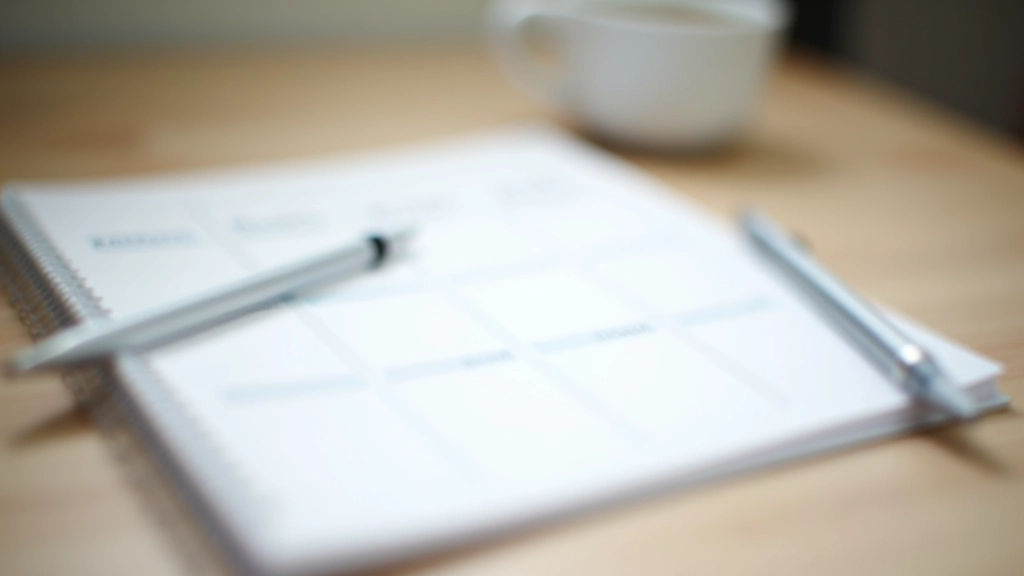 Kalender oder Planner mit eingetragenen Offline-Zeiten und strukturiertem Wochenplan für digitale Abstinenz